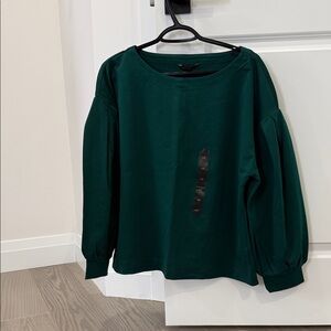 Dark Green Long Bishop Sleeve Top